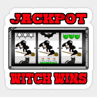 Witch Casino Slot Machine Halloween Gambling Sticker